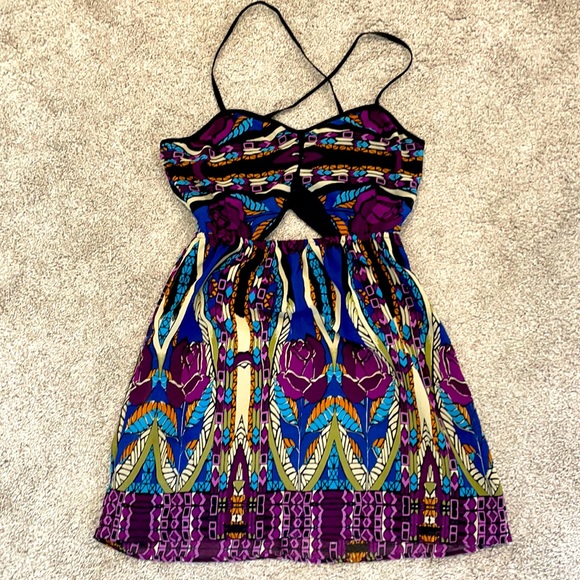 🌸2/$30 Stained Glass Floral Dress w/Sexy Cut Outs - Picture 1 of 6